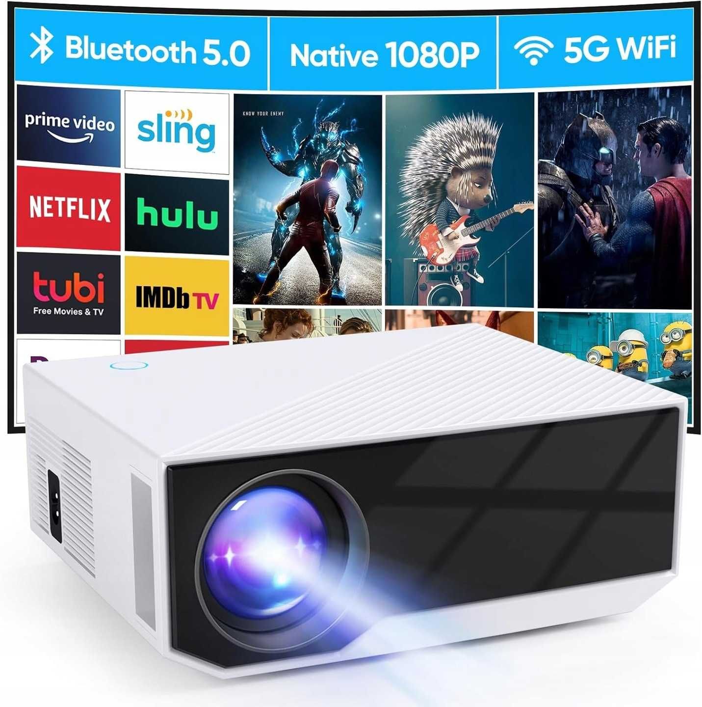 Projektor rzutnik Wielio GC05A FHD 12000L WiFi bluetooth pilot BIAŁY