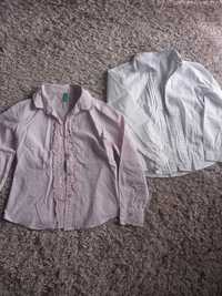 Блузи рубашки рожева і біла в школу для дівчинки 128-134
