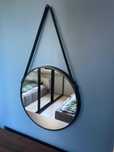 Lustro okrągłe wiszące fi 44 cm loft