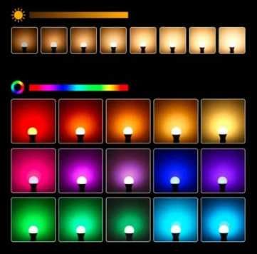 Żarówka led rgb kolorowa 16 kolorów e27 3w + pilot