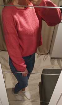 Sweter sweterek różowy XS + czapka gratis!