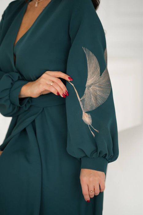 Знижка! Сукня з вишивкою пташки міді, вишита сукня, етносукня,