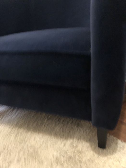 Sofa Poltrona azul veludo