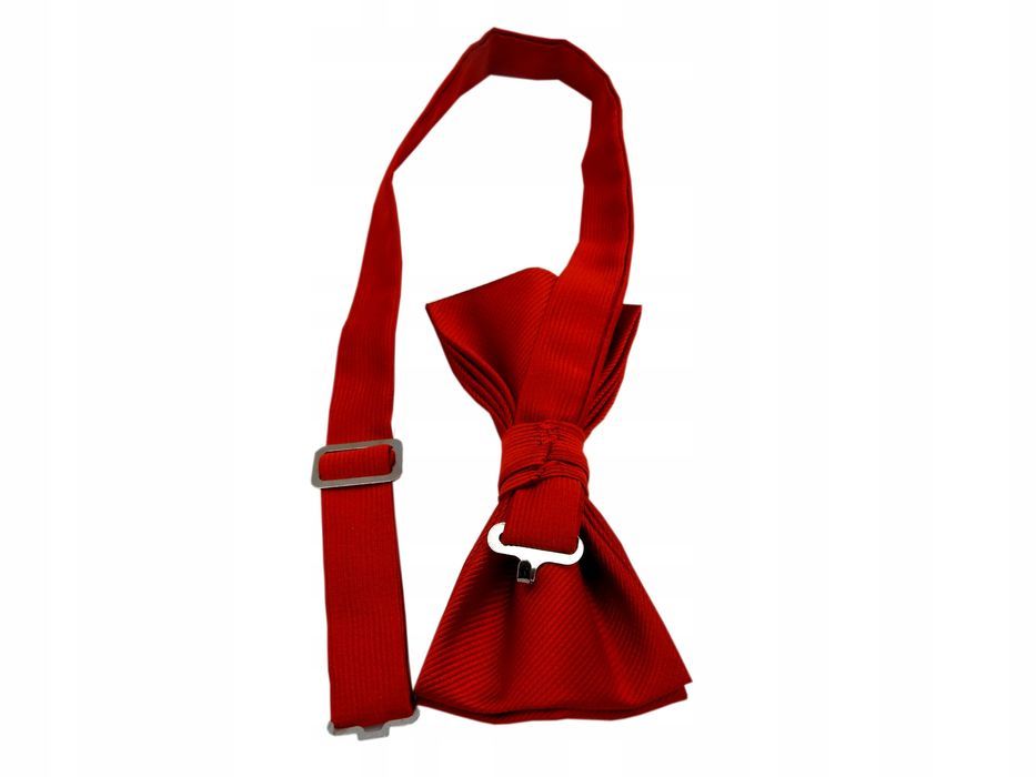 Muszka Mucha Męska Bordowa Elegancka Gruba 12 X 6Cm Poliester 100%