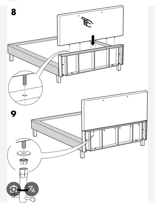 Nowe wezgłowie zagłówek szczyt łóżka np kontynentalnego ARNAVIK z Ikea