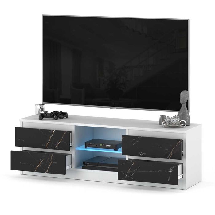Szafka Pod Telewizor RTV Nowoczesna Quattro 138cm 4 Szuflady Szeroka
