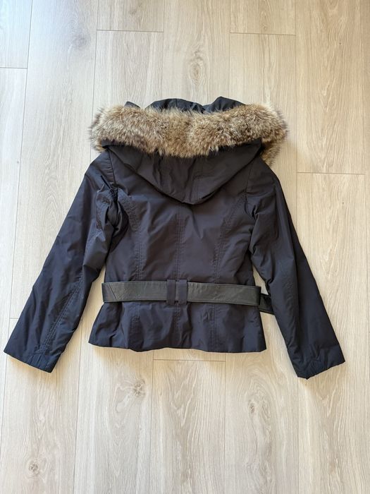 Жіноча зимова куртка S з капюшоном, знімна підстібка з кролика
