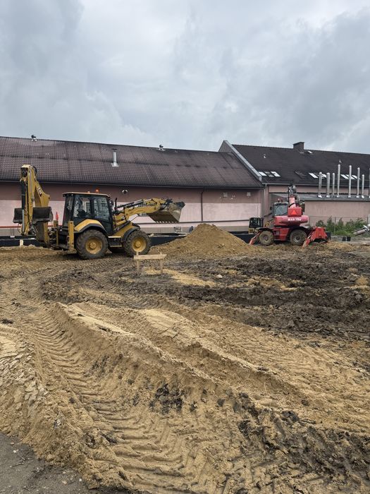 Usługi koparko ładowarką cat 444,prace ziemne,niwelacje,wyburzenia