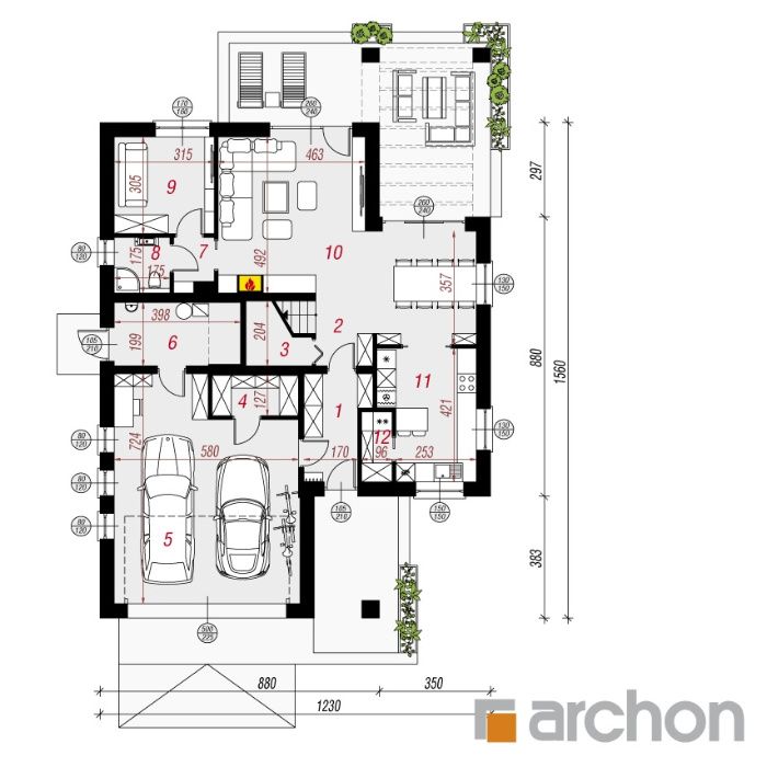 Projekt domu Dom w montbrecjach (G2) ARCHON + oczyszczalnia