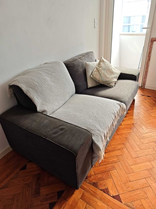 Sofá IKEA VIMLE — 2 lugares, braços largos (capa Lejde antracite]