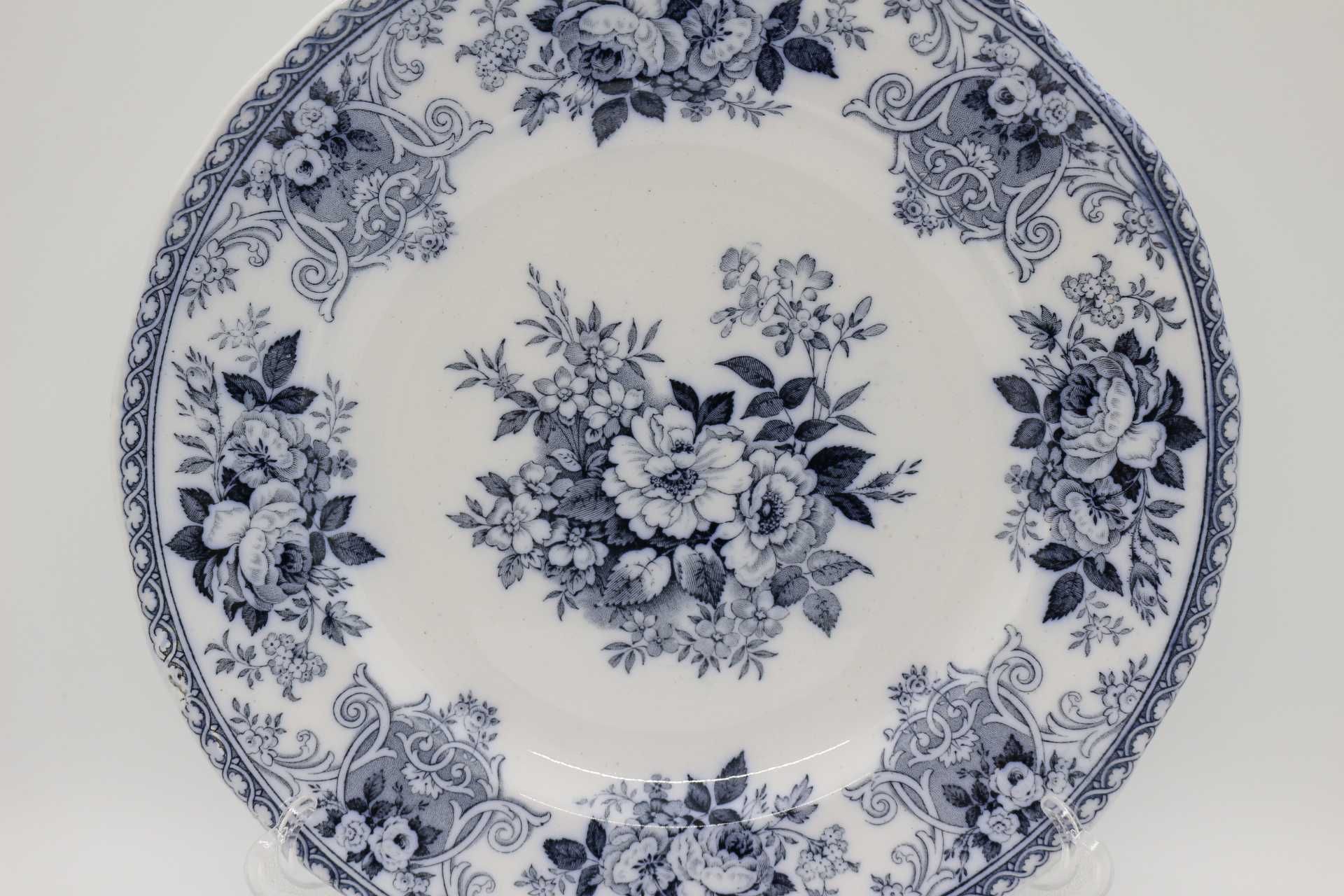 Prato recortado Floral Azul porcelana Inglesa Bouquet PR&H