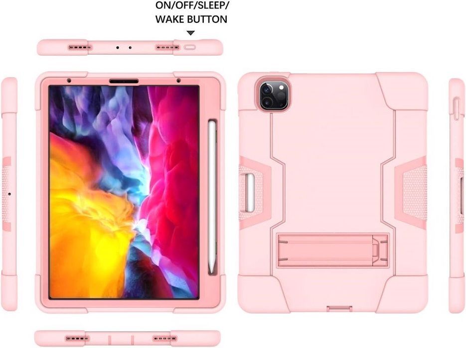 etui case do ipad pro 12.9 2021 z podstawką róż