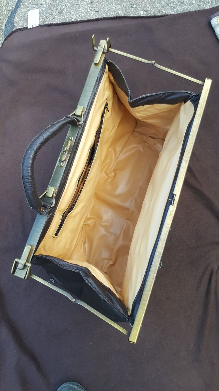 kufer torba lekarska skóra Vintage