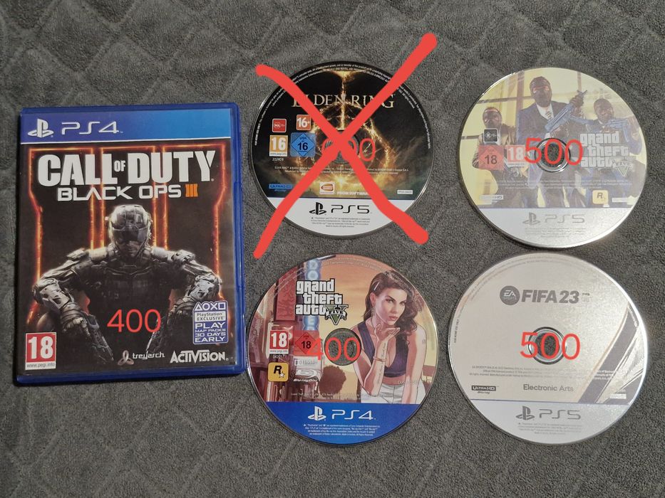 Black ops 3, gta 5, fifa 23