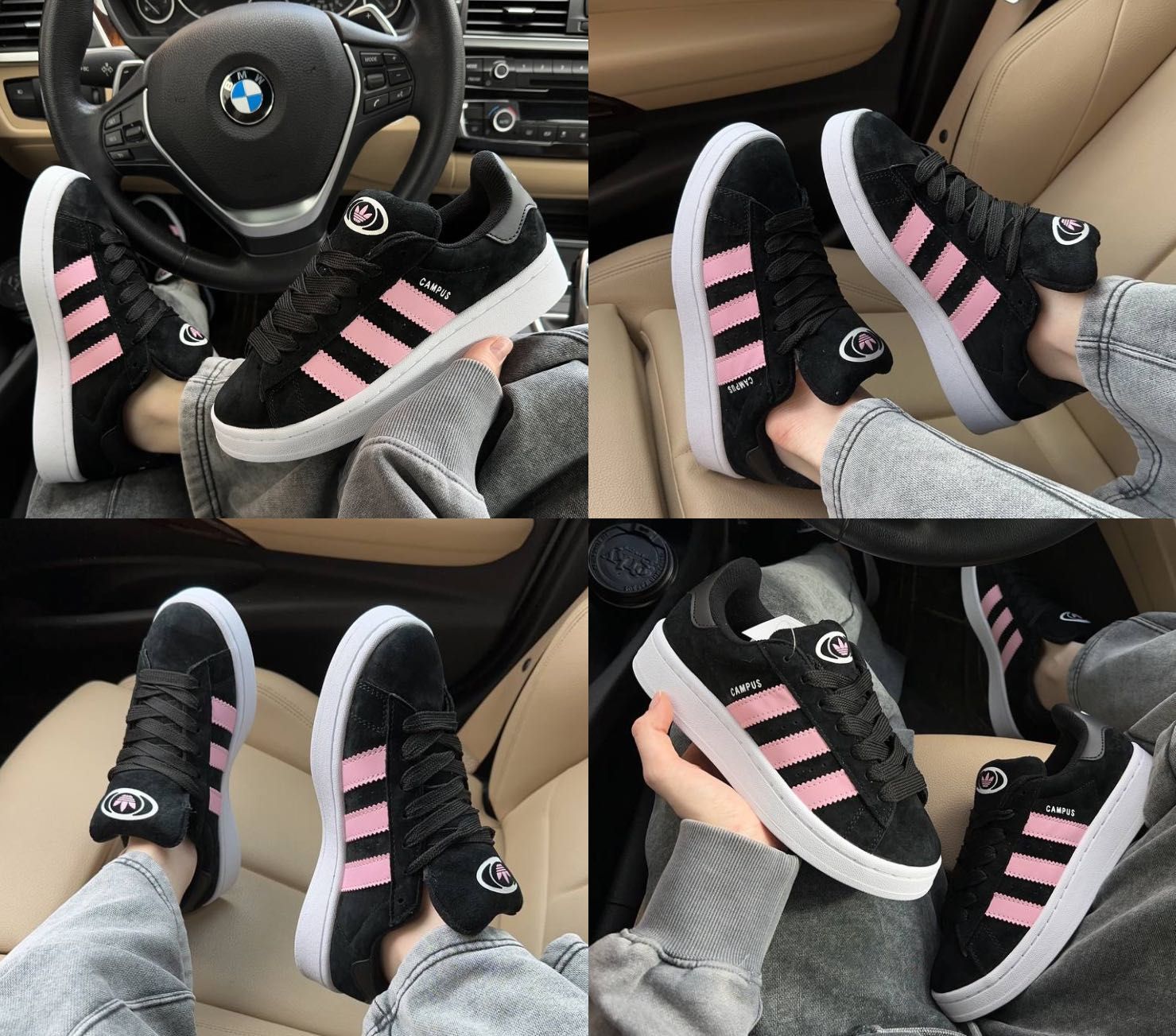 Женские кроссовки Adidas Campus 00s Black Pink 36-41 Хит Весны 2024!