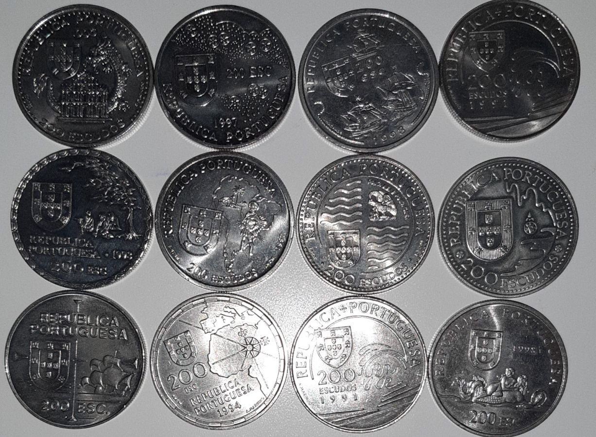 Moedas de 200 escudos lindas e em perfeitas condições