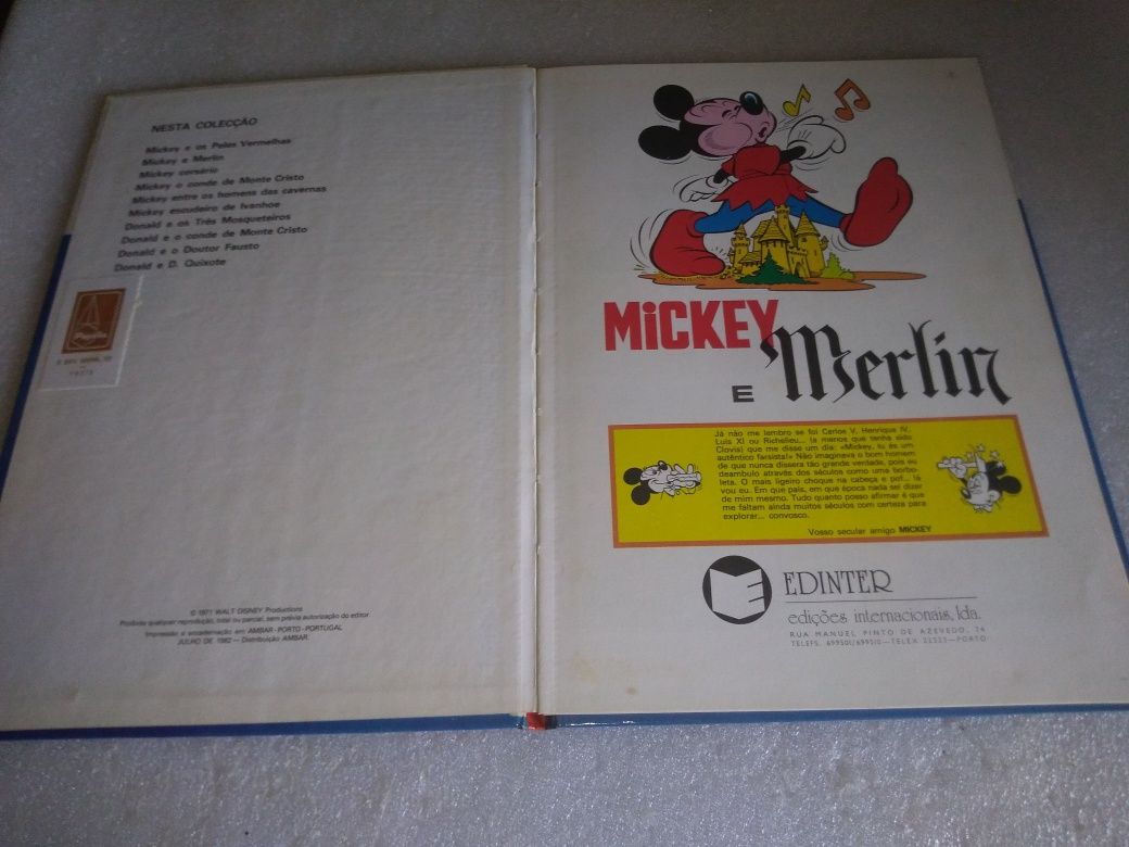 MICKEY WALT DISNEY - Antigo e Raro Livro de 1982