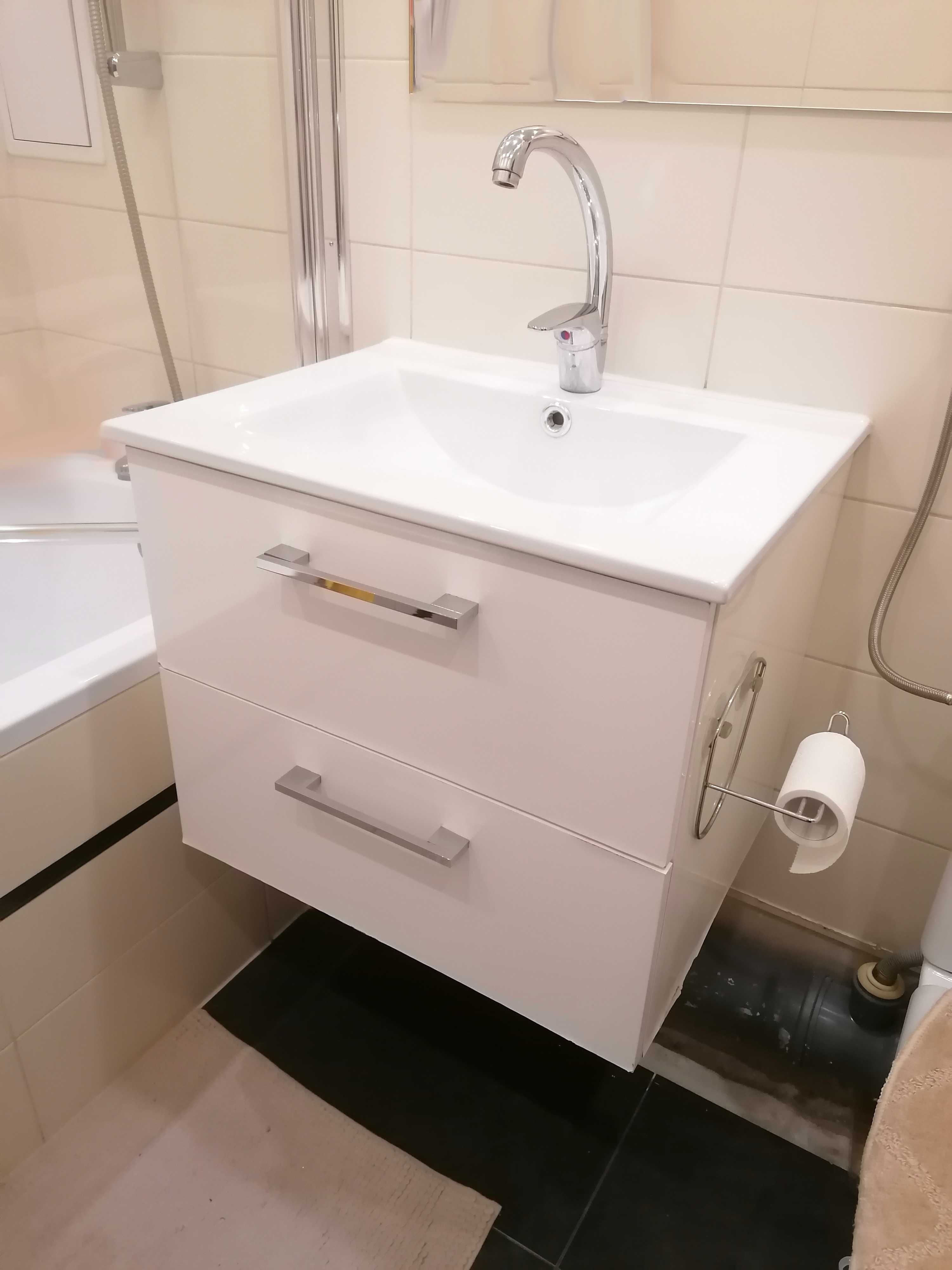 Szafka łazienkowa stojąca słupek, szafka z umywalka, bateria