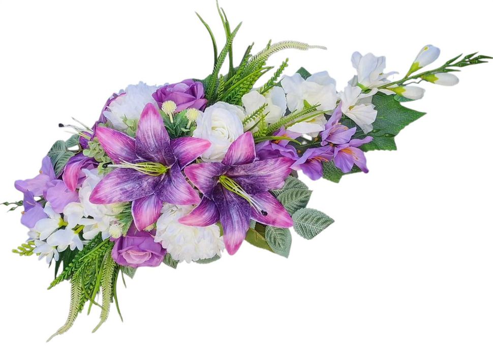 Kompozycja kwiatowa na grób cmentarz stroik ikebana Z128