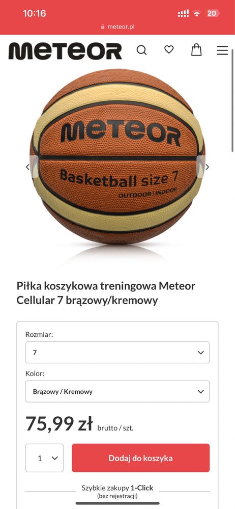 Piłka koszykowa treningowa Meteor Cellular 7 brązowy/kremowy