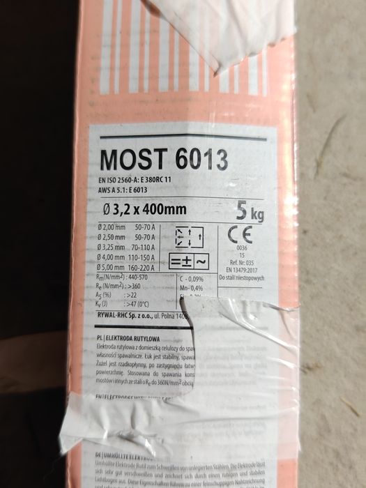 Elektrody 3,2x400 most 6013 5kg, Paton 2,5mm 1kg