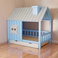Łóżeczko domek drewniany dla dzieci 80x160