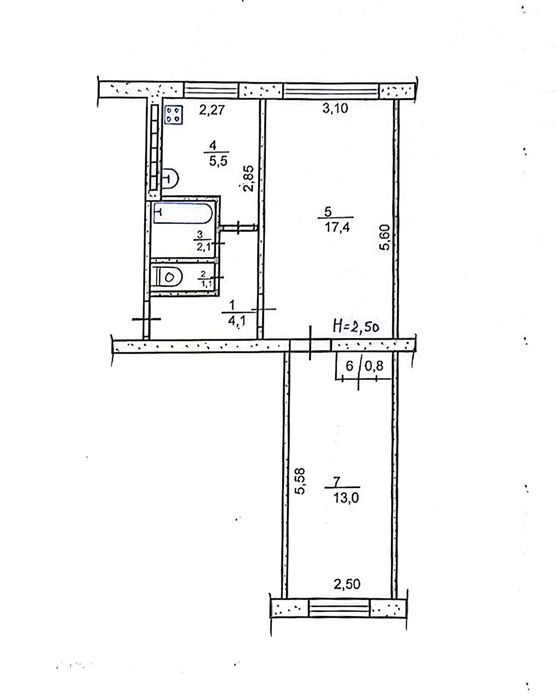 2 комн 129 квартал ул.Федора Караманиц (Ватутина)