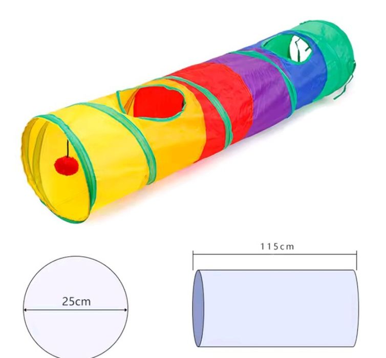 тунель труба хатка будинок лежак триярусна іграшка з м'ячиком для кота