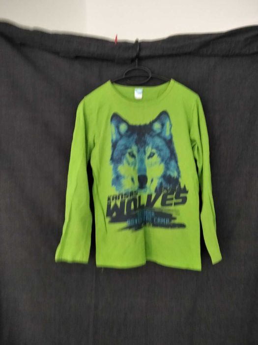 Футболка Kids ярко зеленая с длинным рукавом коттон