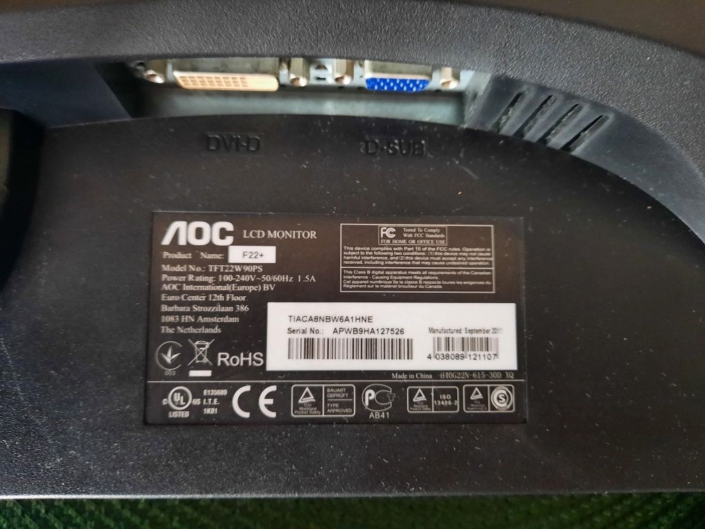 Sprzedam monitor AOC 22 cale LCD