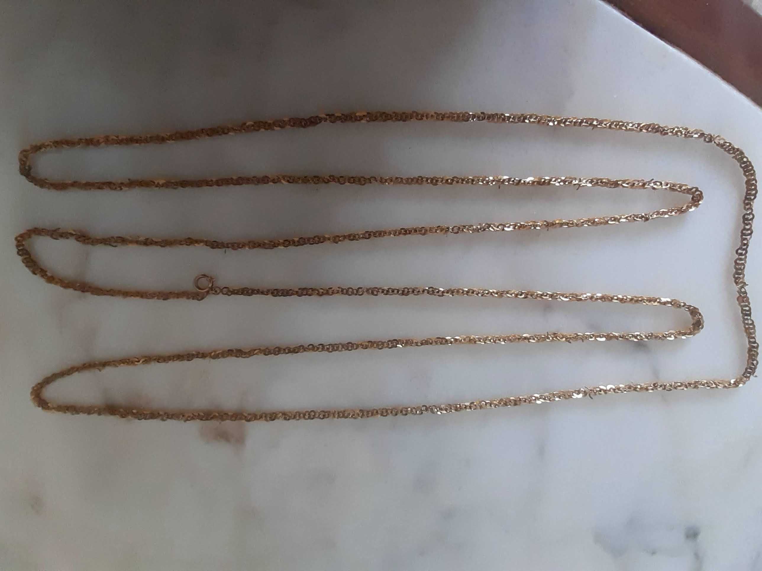 Colar antigo, anos 1910, ouro 19.2kt, 1metro e 92cm