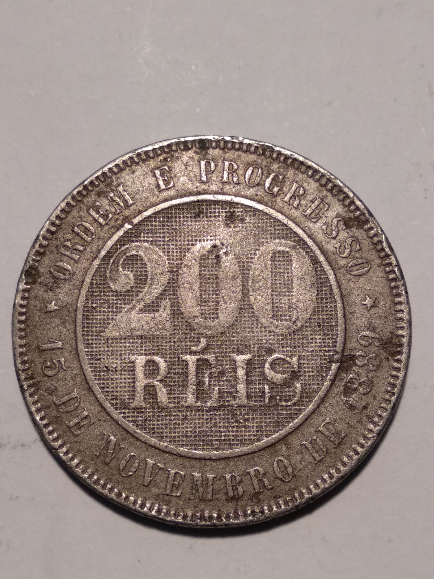 Moeda de 200 Reis 1895 Brasil