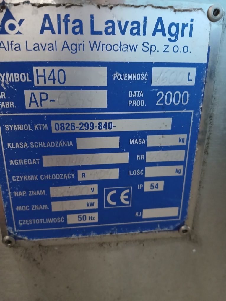 Schładzalnik do mleka Alfa Laval