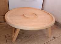 Дерев'яний столик піднос складний діаметр 35 см