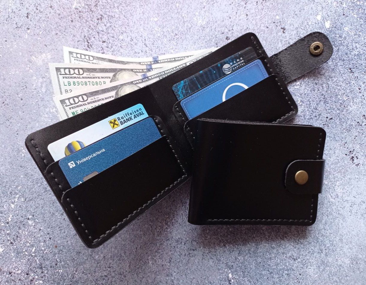 Шкіряний гаманець портмоне ручна робота кожаный бумажник кошелек зажим
