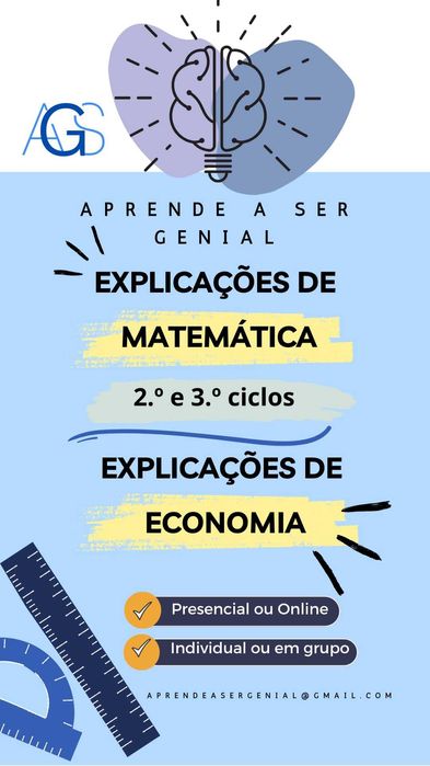 Explicações de MATEMÁTICA do 5° ao 9° ano e ECONOMIA - ONLINE