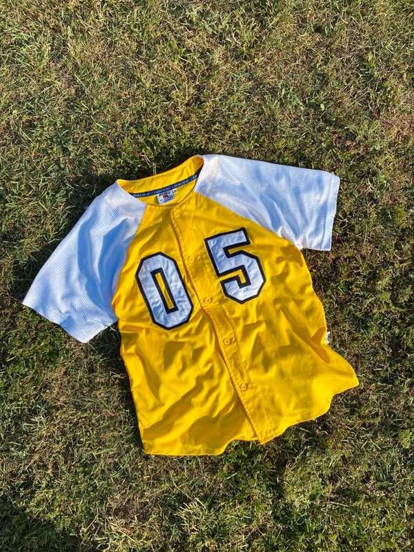 Koszulka Fubu Jersey sport S M żółty 05 tee swag jnco mass hip-hop rap
