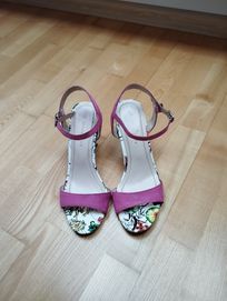 Sandały sandałki Jenny Fairy 38 w kwiaty+gratis bluzka Reserved 36