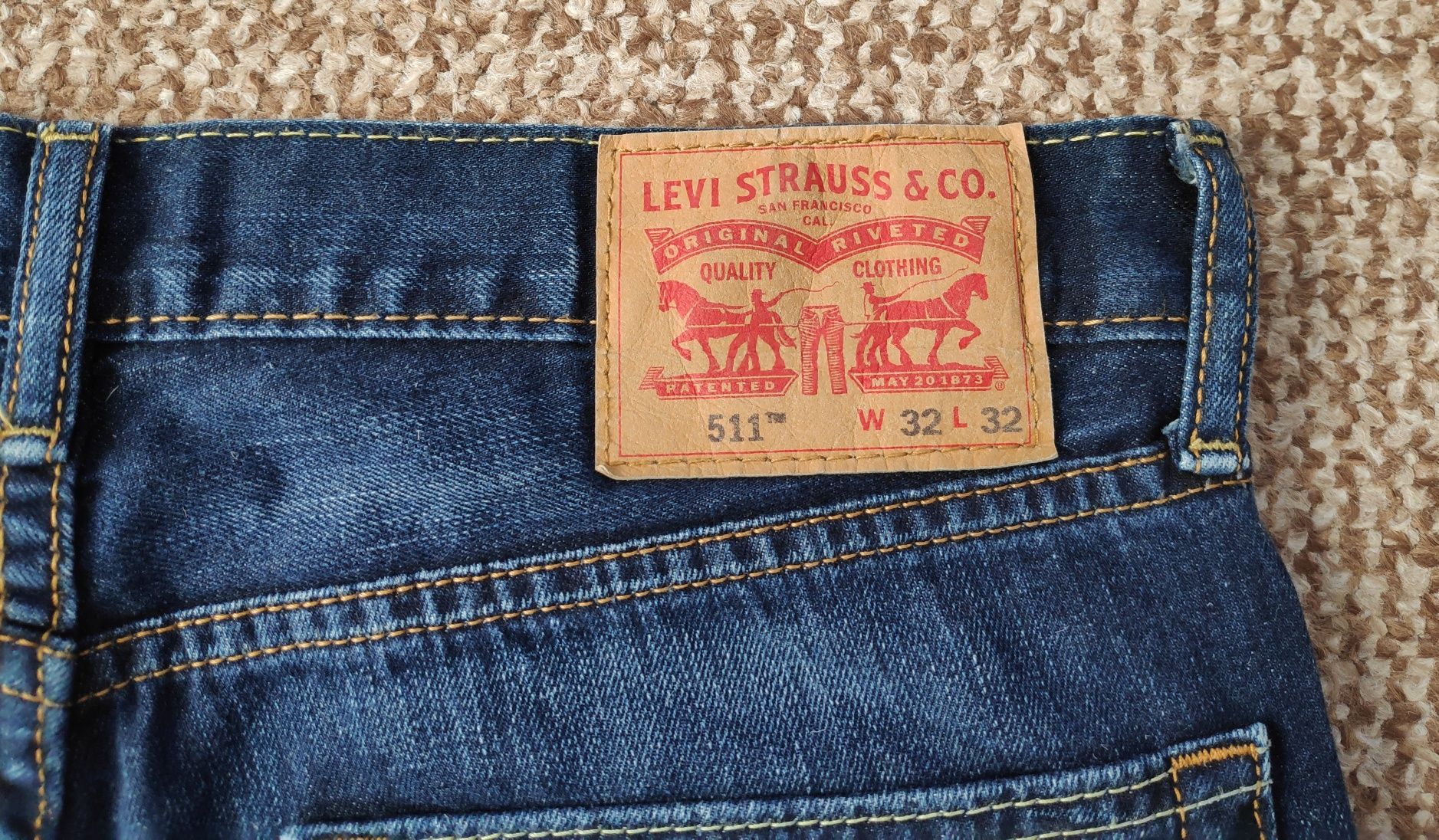 LEVI'S 511 джинсы Оригинал W32 L32 синие slim fit лівайс