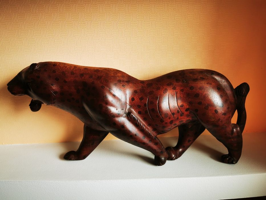 Деревянная пантера 50 см ягуар леопард статуэтка декор