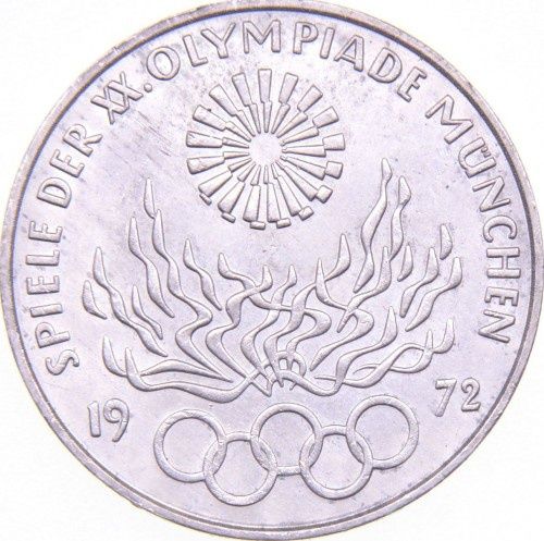 Moeda prata 10 Marcos alemães  jogos olímpicos 1972