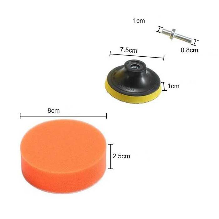Conjunto Kit Esponjas / Discos Rotativos de Polimento para Berbequim
