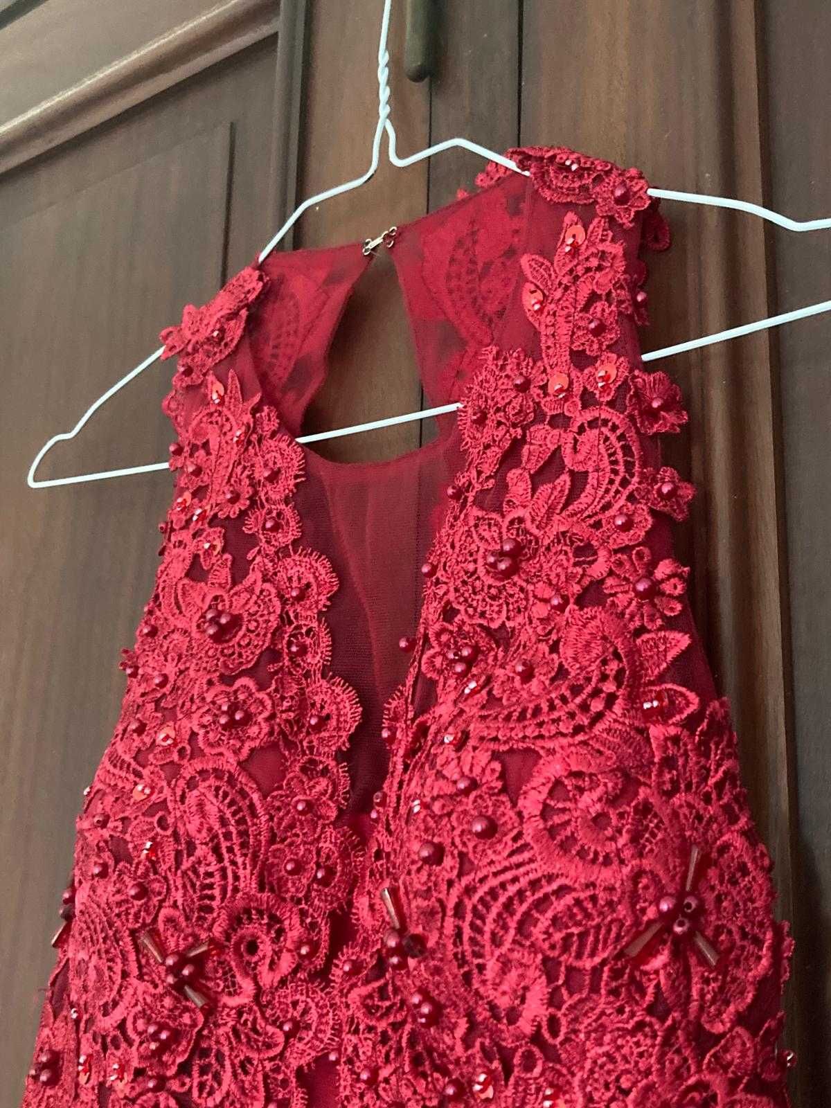 Vestido de Gala Vermelho Comprido sem costas M