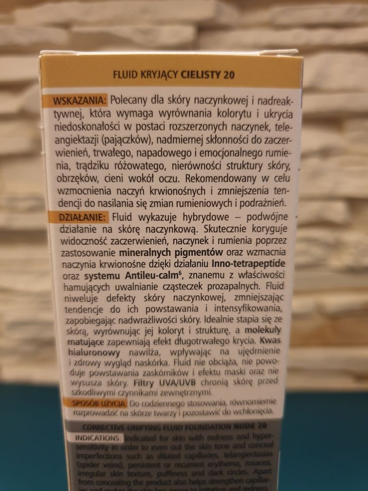 Pharmaceris F fluid kryjący dla skóry naczynkowej 20 Nude SPF 20