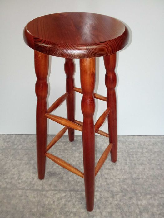 Taboret drewniany sosnowy 80 cm Barowy PRODUCENT MEBLI