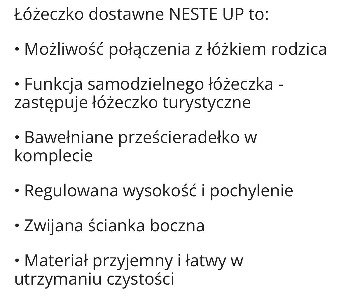 Kinderkraft Neste Up Łóżeczko Dostawne + materac - jak nowe