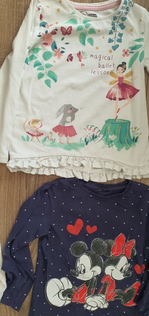 Śliczne koszulki z długim rękawem dla dziewczynki r 116
