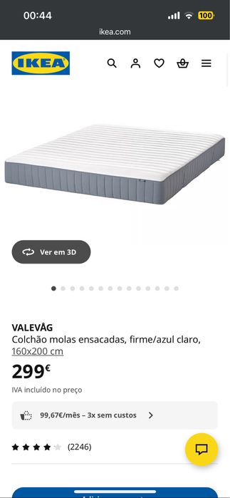 Colchão IKEA 3 meses de uso - OTIMO ESTADO - valevag