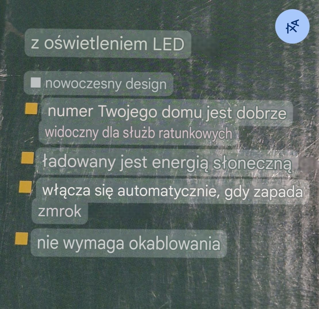 Lampa solarna z numerem na dom Led