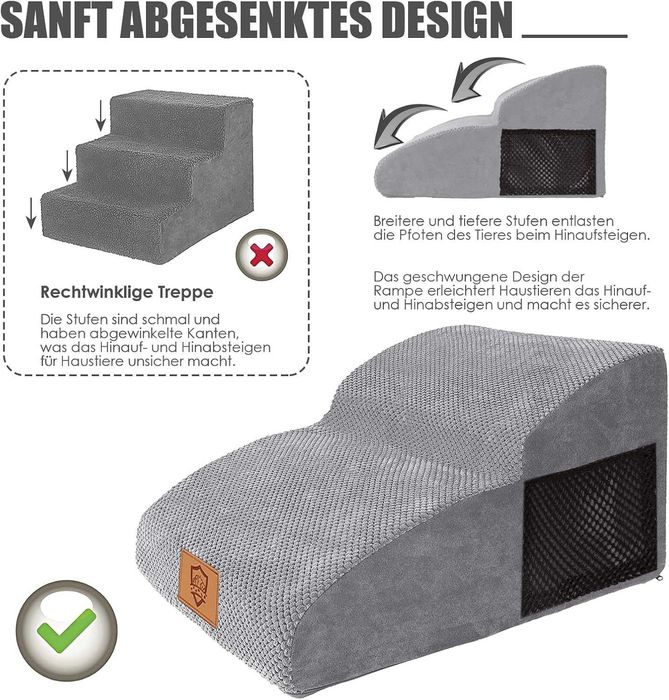 Schody dla małych psów Myiosus 2 stopniowe antyposlizgowe